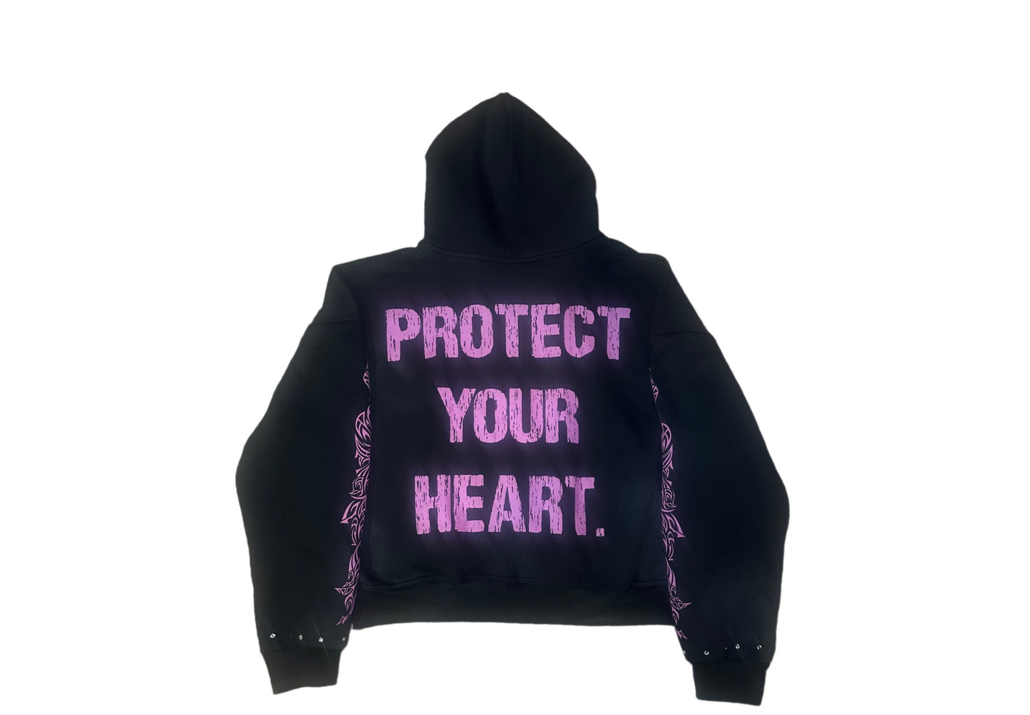 Peuramour Black And Purple Zip up hoodie
