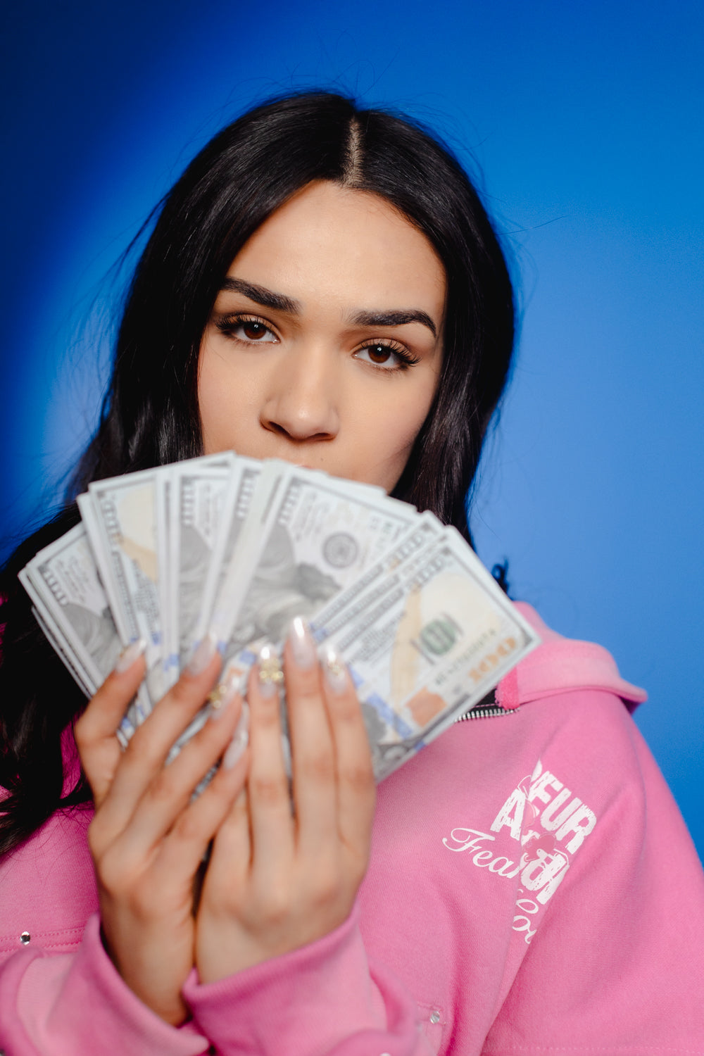 Peuramour Pink Zip up hoodie
