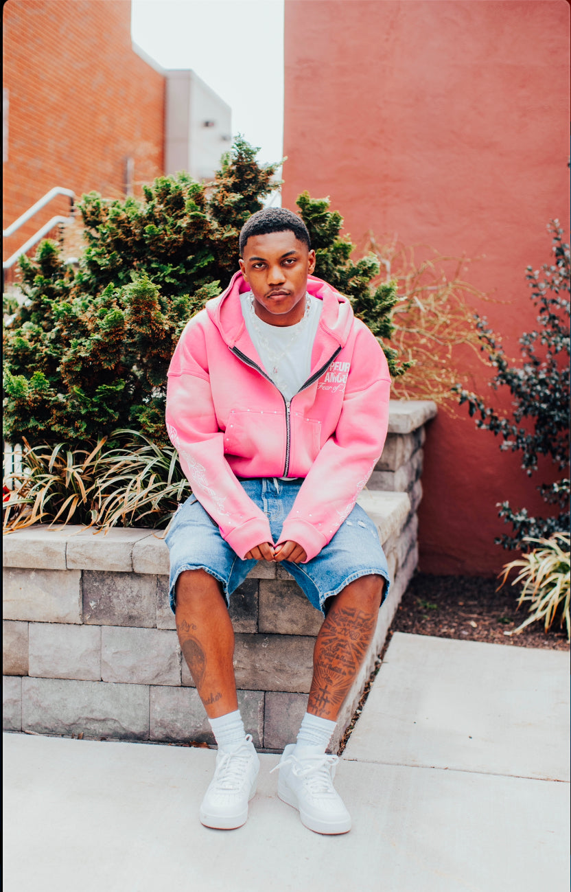Peuramour Pink Zip up hoodie