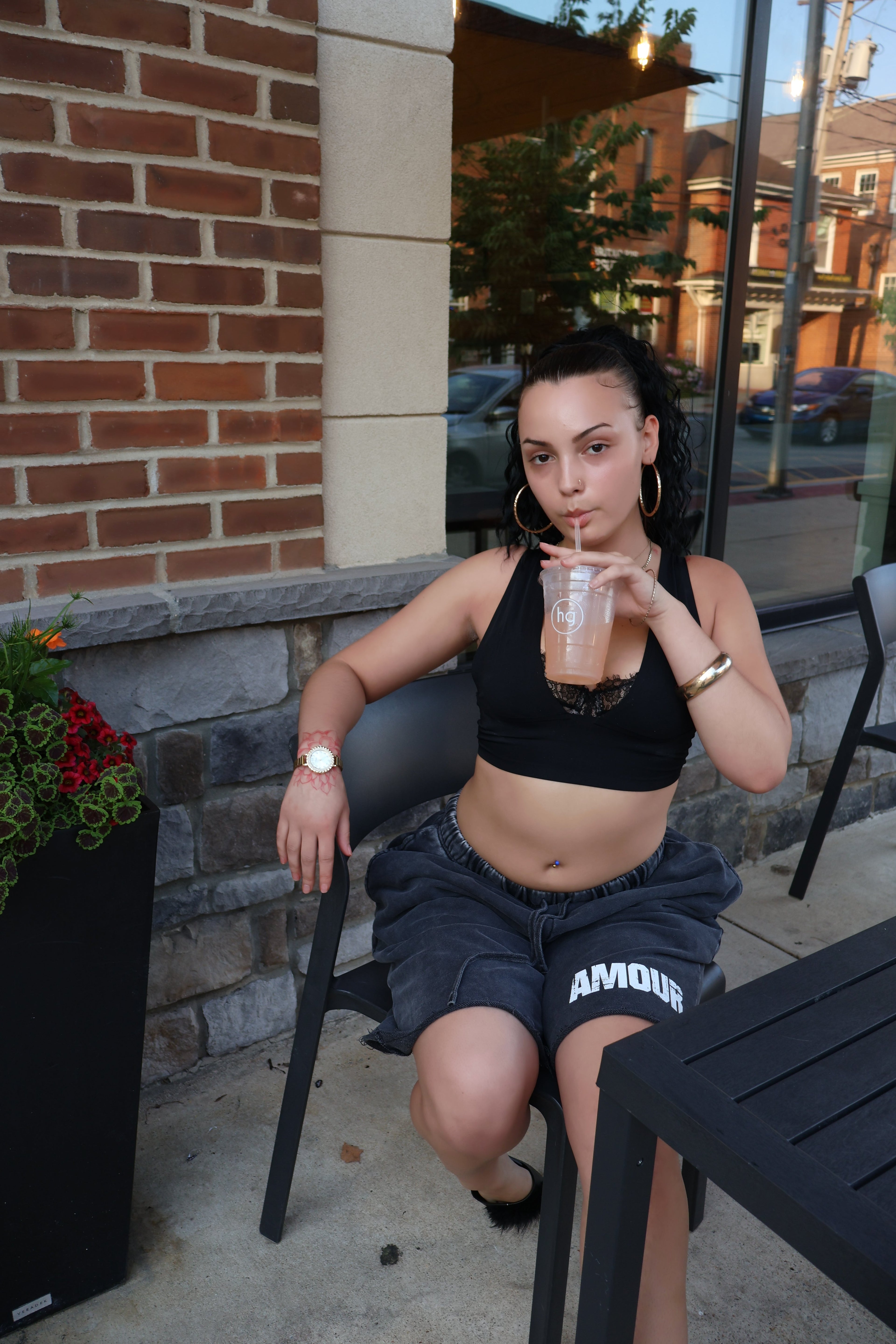 Amour Washed Raw Hem Shorts