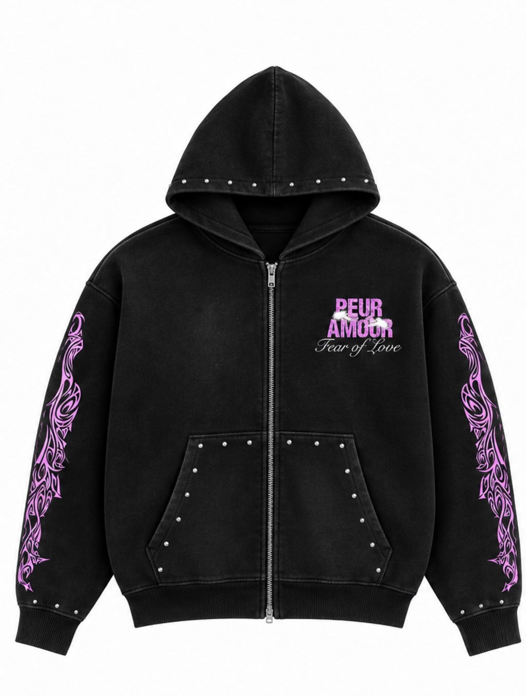 Protect Your Heart Purple and Black Zip up