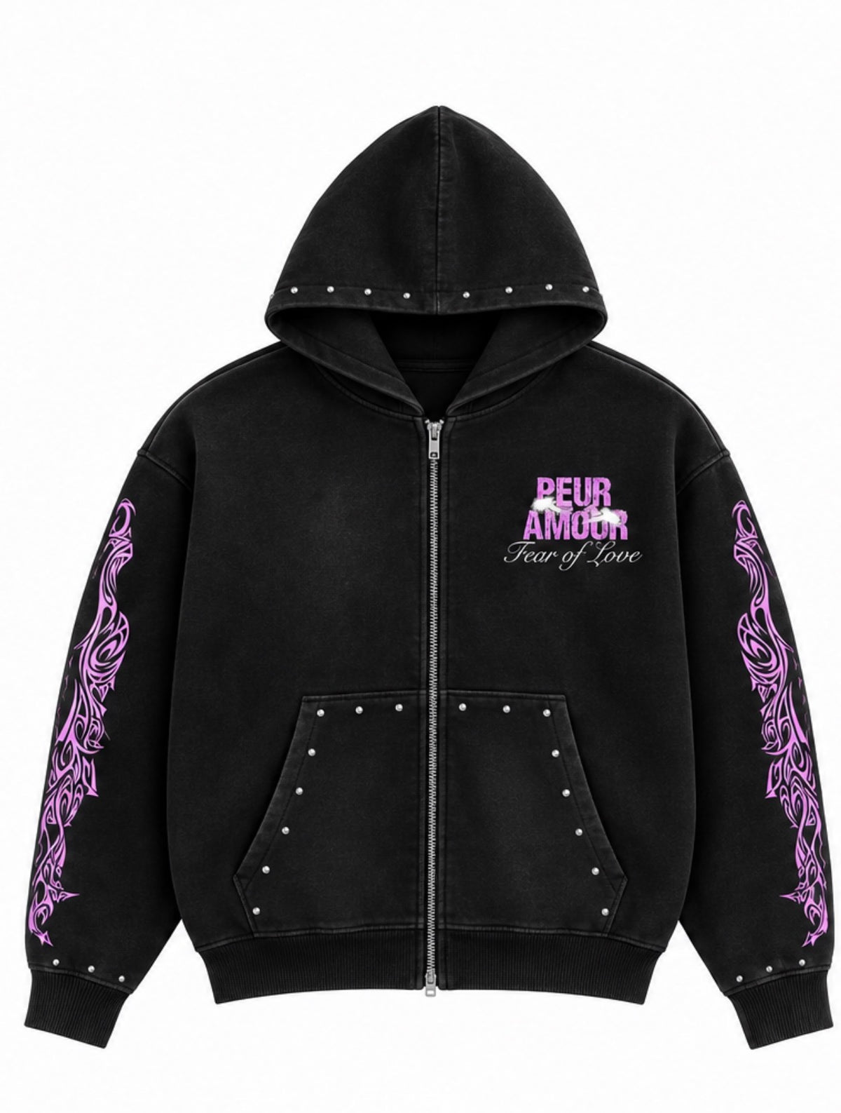Protect Your Heart Purple and Black Zip up