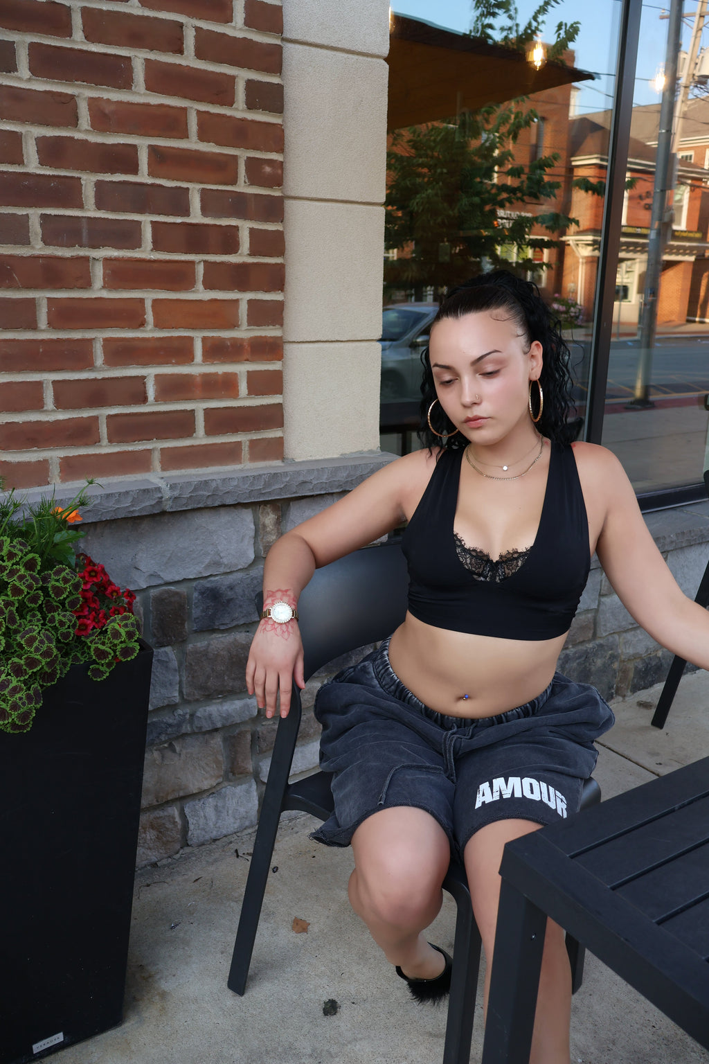 Amour Washed Raw Hem Shorts