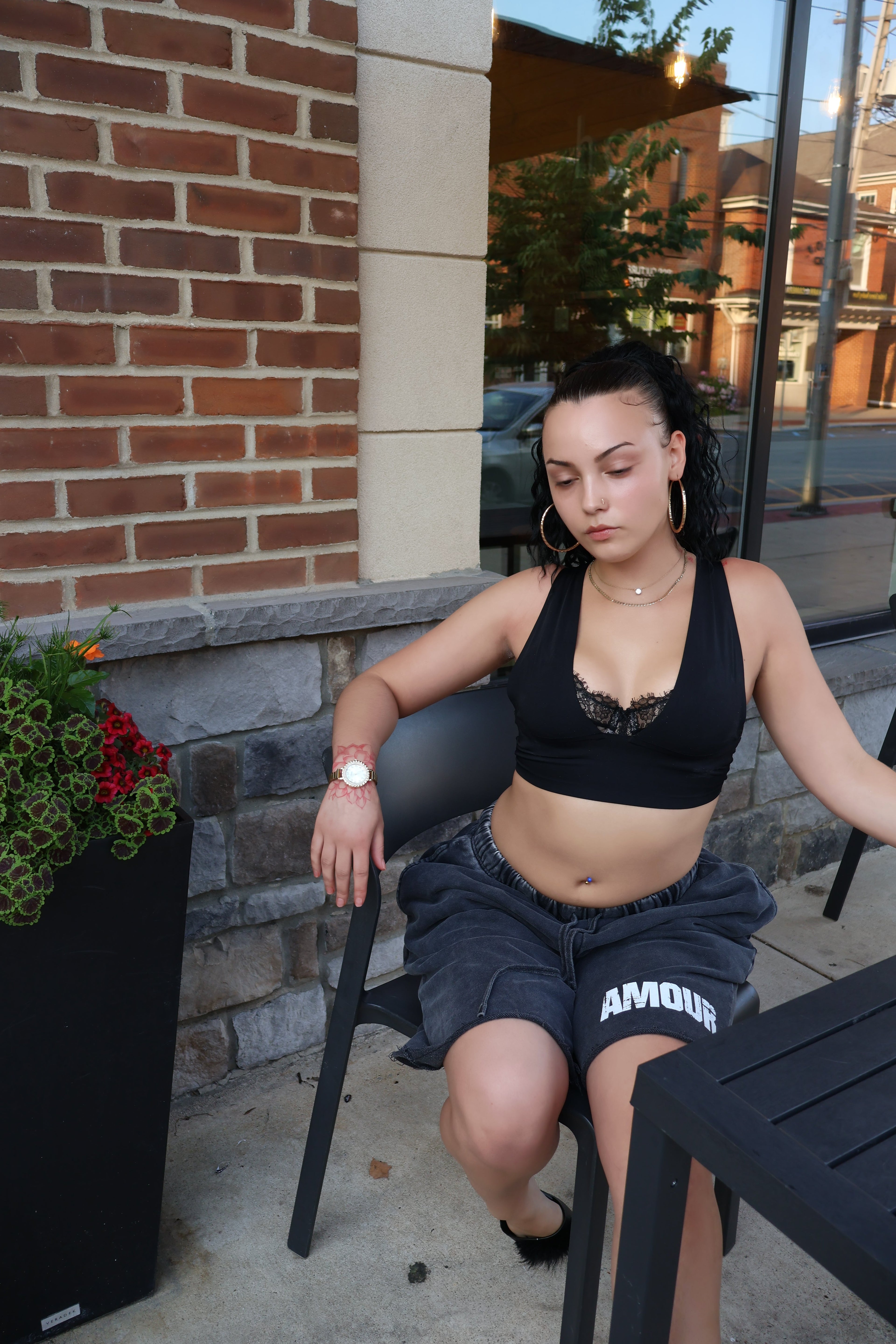 Amour Washed Raw Hem Shorts