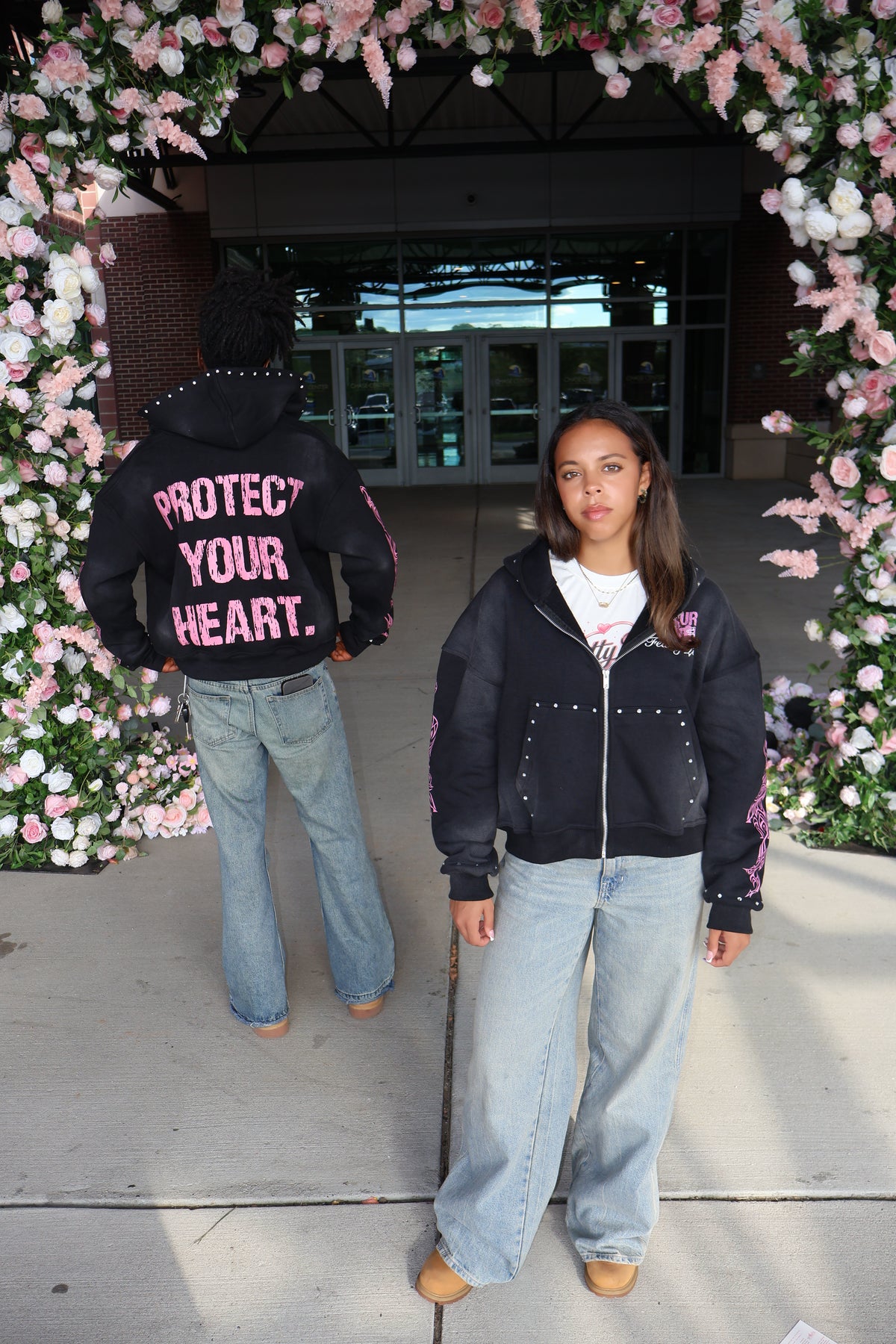 Protect Your Heart Purple and Black Hoodie