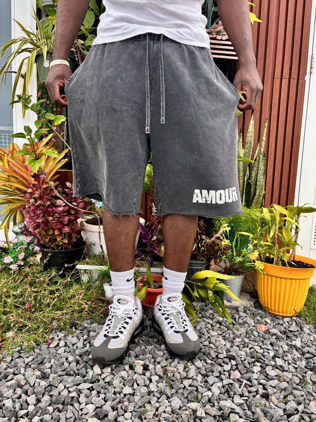 Amour Washed Raw Hem Shorts