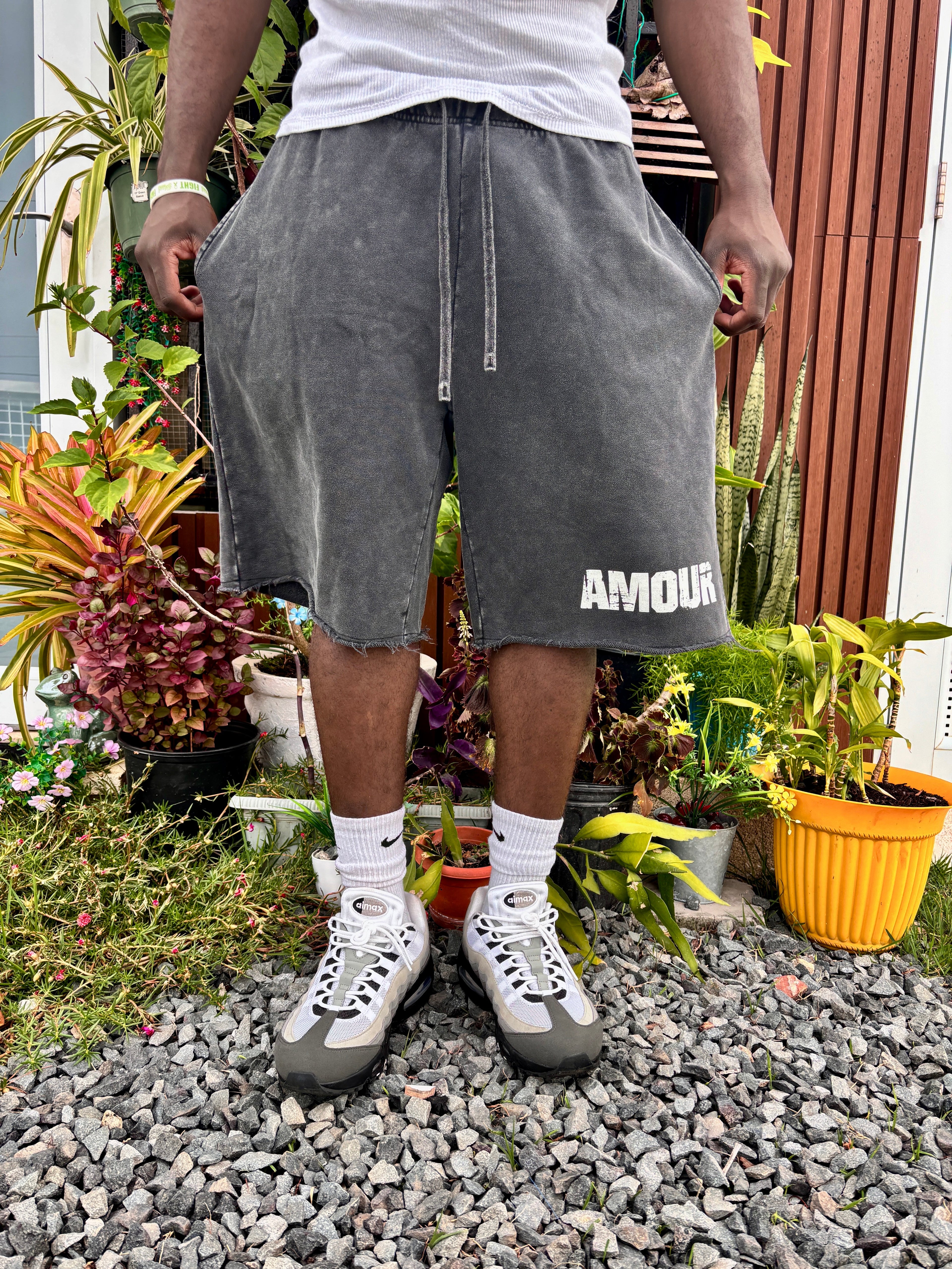Amour Washed Raw Hem Shorts